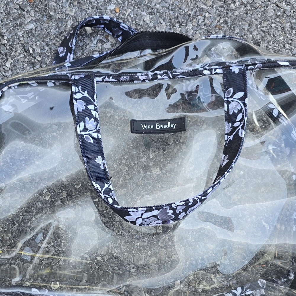 Vera Bradley Clear Floral Tote Bag - Black and White